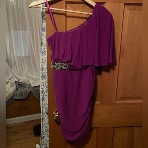 Purple One-Shoulder Dress